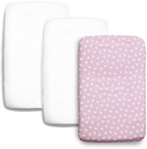Niimo Set de Sábanas 2 Piezas 100% algodón +1 Protector Colchon Impermeable Compatible con Chicco Next 2 Me Otras cunas de colecho Lullago Kinderkraft UNO Jane Babyside Dimensiones 50x83