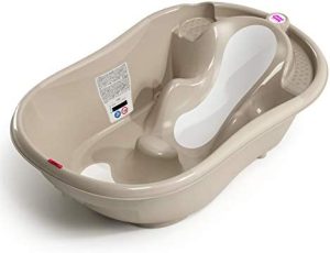 OKBABY Onda Evolution - Bañera Antideslizante para Bebé (3 en 1), Gris Claro