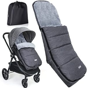 Orzbow Saco Silla Paseo Universal Invierno Saco Capazo Bebe con Bolsa Forro de Terciopelo Coral Calido Extraible y Lavable a Maquina Impermeable Saco Carrito Bebe con Cremallera Lateral Gris La Tienda...