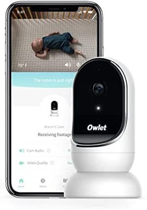 Owlet Vigilabebés CAM - Baby Monitor con Cámara & Video HD Cifrado y Seguro Desde Cualquier Lugar - Monitor Inteligente para Bebés con Notificaciones de Sonido y Movimiento (Nuevo)