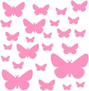 PREMYO 25 Mariposa Pegatinas Pared Infantil - Vinilos Decorativos Habitación Bebé Niña - Fácil de Poner Rosa