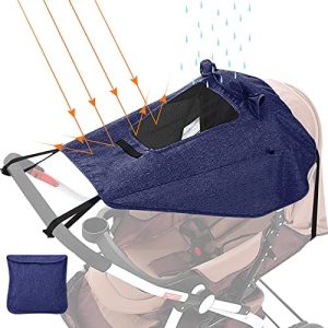 Parasol carro bebe,GeeRic sombrilla carrito bebe universal con protección lateral,Toldo universal Impermeable Funda para Cochecito de Bebé, Protección solar con UV 50+, Ajustable