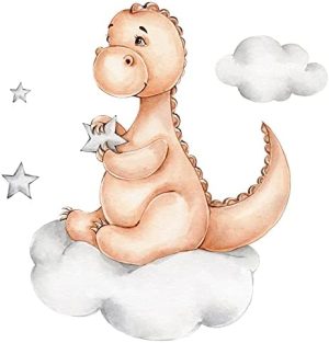 Pegatinas De Pared De Dinosaurio Vinilos Decorativos Dinosaurios Con Nubes Y Estrellas Pegatinas Infantiles Pared Adhesivos Pared Animales Lindo Para Habitaciones De Niños Bebé Guardería