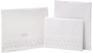 Petit Lazzari Lulu - Juego de 3 sábanas para capazo, cuco o moisés, 35x75 cm, color gris