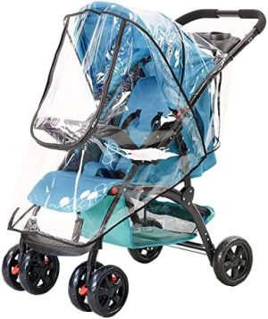 Protector Lluvia Universal Para Bebe Silla Paseo Con Puerta NOCHME Plastico Funda Contra La Lluvia Nieve Viento Aguanieve Polvo, Transparente Cubre Adapta A Mayoría De Los Asientos Coche Cochecito