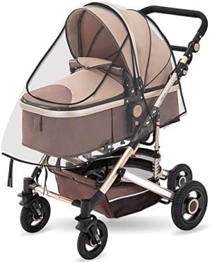 Protector Lluvia Universal Silla de Paseo, Cubierta Lluvia Cochecito Bebé Carrito, EVA Protector Lluvia Silla Paseo, Adecuado para Pcochecito de Bebé Impermeable y a Prueba de Iluvia