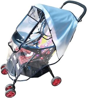 Protector de lluvia Universal para Silla de Paseo y Cochecitos ，Cubierta de Lluvia Contra Lluvia y Viento Impermeable ，para Cochecitos Silla de Paseo de Bebé Carrito