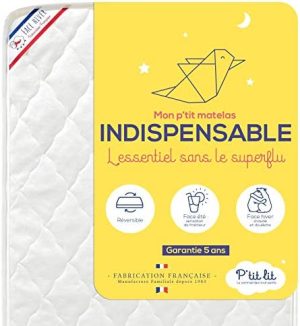 P'tit Lit - Colchón de bebé esencial - 60x120 cm - Climatizado: 1 lado verano / 1 lado invierno - OekoTex® - Hecho en Europa
