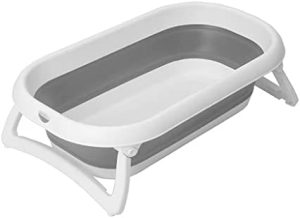 Rotho Babydesign Bañera Plegable Baby Bath 2 Go, Para Bebés A Partir De 0 Meses, 82 X 48,5 X 22 Cm, 20458 0293 01, Gris/Blanco