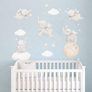 Runtoo Pegatinas de Pared Elefante Stickers Adhesivos Vinilo Dumbo Animales Decorativas Infantiles Habitacion Bebe