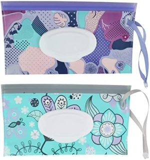 SIOPPKIK 2PCS Bolsa Húmeda Toallitas para Bebé Bolsa de Toallitas Húmedas Toallitas Bebe Estuche de Viaje EVA Bolsa Reutilizable para Toallitas Húmedas para Bebés (2 Colores)