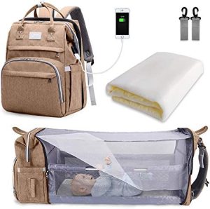 SNDMOR Mochilas de Pañales para Bebé, Bolso cambiador para bebé con cambiador, Mochila bebé unisex gran capacidad, Impermeable con estilo