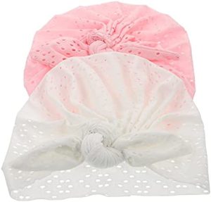 SOIMISS Guardería Recién Nacido Adorable Recién Nacido Diseño Simple Sombrero para La Cabeza Transpirable Ahuecado Adorables Sombreros Indios Envolver Rosa Nudo Hueco Niña Meses Bebé
