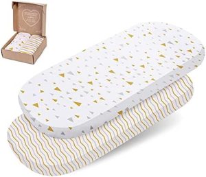 Sábanas bajeras minicuna mimaDu®, Juego de Dos sábanas Cuna 78x36, 80x40 cm, sábanas capazo Ideal para Bugaboo Bee o camaleon, sábanas minicuna Invierno, 100% algodón Certificado OEKOTEX (Ocre)