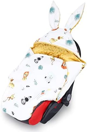 Saco silla paseo universal 80x87 cm - Saco capazo bebe universal algodón saco carro bebe invierno Minky Caramelo safari
