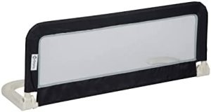 Safety 1st Barrera de cama portatil y extensible hasta 106 cm, Barandilla cama plegable, seguridad anticaídas niños, color gris oscuro