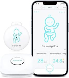 Sense-U Monitor Bebe 3: Vigilabebes Inteligente del sueño del bebé Que controla los Movimientos de la Barriga, la posición del sueño y la Temperatura de la habitación Desde Cualquier Lugar