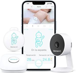 Sense-U Vigilabebés con cámara y Audio 3, Vigilabebés con vídeo y Sensor de Movimiento y Temperatura | Visión Nocturna, conversación bidireccional, detección de Movimiento, Largo Alcance
