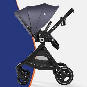 Silla de Paseo, ELITTLE EMU Carrito Bebe Apta de 0 Meses a 25Kg, Asiento Reversible, Protección Solar 50+ Carro Bebe, Cochecito Bebe con Ruedas Grandes (Azul)