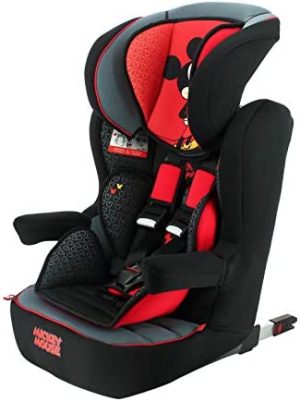 Silla de coche para Bebe isofix IMAX grupo 1/2/3 (9-36kg) con proteccion lateral y el reposacabezas ajustable - made in France - Mickey