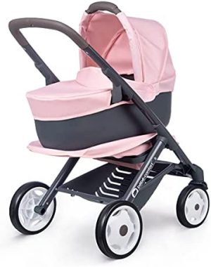 Smoby - B�b� Confort - Cochecito + Cochecito 3 en 1 - Para Beb�s y Mu�ecas - Ruedas Silenciosas y Multidireccionales - Cesta de