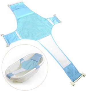 Soporte Para El Baño Para Bebés,Asiento Hamaca Bañera Bebe Alfombrilla de Apoyo Reductor para Baño Infantil Ajustable(Azul)