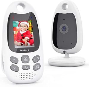 TakTark Vigilabebes con Camara, Inalámbrico Camara Vigilancia Bebe Inteligente Monitor Bebé con LCD 2.0'' y Cámara Visión Nocturna, Comunicación Bidireccional, VOX y Vigilancia de la Temperatura