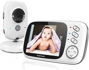TakTark Vigilabebes con Camara Inalámbrico Monitor para Bebés Camara Vigilancia Bebe Inteligente con LCD 3.2'' y Cámara Visión Nocturna, Función de Vigilancia de la Temperatura