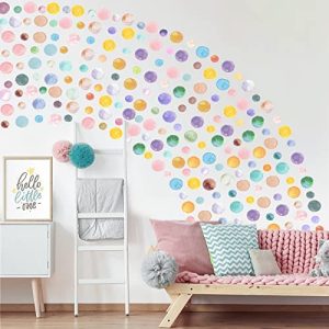 Tarklanda Pegatina de Pared Puntos Adhesivos Pared Colores Punto Stickers Adhesivos Vinilo Lunares Etiqueta Redonda de Círculo Decorativas Infantiles Dormitorio Salon Habitacion Bebe