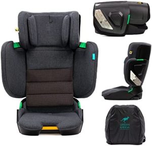 Urban Kanga Wallaroo Silla de Coche Portátil y Plegable ISOFIX i-Size 100-150cm (Antracita)
