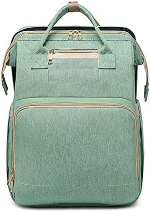 VARLIVOO Bolsos Cambiadores Mochilas para Pañales Bolsa Bebés Viaje con Cambiador Bolsas de Bebé con Porta Chupete Portátil y Correas de Cochecito Impermeable Poliéster