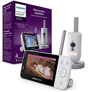 Vigilabebés conectado Philips Avent, con cámara Full HD, sistema de conexión segura y aplicación Baby Monitor+ incluida, SCD923/26, Blanco, Gris