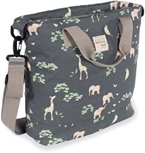 Walking Mum. Bolso Baobab. Bolsa pañalera para silla de paseo. Diseño versátil con asas cortas y asa larga para llevar en los hombros. Color Antracita. Medidas 41X36X13 cm (36291)