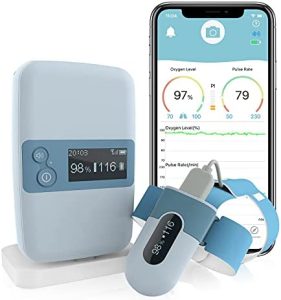 Wellue Vigilabebés Baby O2 S2, Monitor de Oxígeno y Frecuencia Cardíaca con Estación Base, Movimiento Corporal, Informe de Exportación a Través de PDF o CSV para Bebés y Niños
