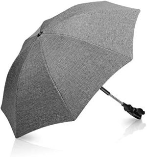 Winload Sombrilla Universal Carrito de Bebé para Protección UV50, Agujero de Sujeción Doble, con Soporte para Tubos Redondos y Ovalados para Sombrilla Cochecito y Silla de Paseo Bebé, 73cm Diámetro