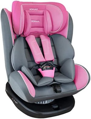 XOMAX 916 Silla de coche Isofix giratoria 360 grados I inclinable I Grupo 0+/1/2/3 I evolutiva 0-36 kg, 0-12 años I Funda extraíble y lavable I ECE R44/04