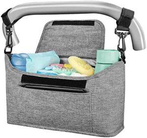 Yoofoss Bolsa Organizadora de Cochecitos para Mamá, Bolsa Carrito Bebe, Universal cochecito de bebé para Todos Los cochecitos (gris)