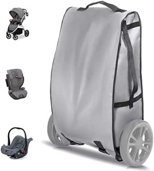 ZAMBOO Bolsa de Transporte Protectora para Silla de Paseo y Silla de Coche - Bolsa de Viaje para Grupo 0, Silla de Auto y Carritos en el Coche o el avión - Gris