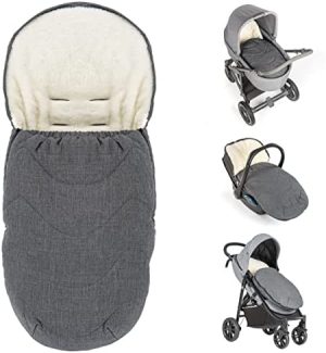 Zamboo Saco Grupo 0, Capazo y Silla de paseo - Saco Capazo invierno - Saco Carro bebe universal 2en1 -sacos de silla de bebe con capucha y bolsa - Gris