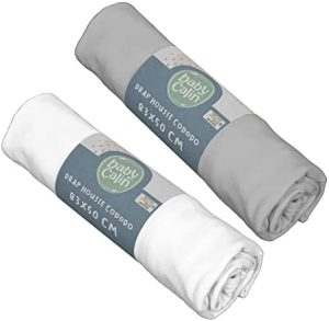 babyCalin Bio - Juego de 2 sábanas bajeras de cuna orgánicas 83x50 cm