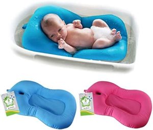 belupai Alfombrilla de baño para bebé recién nacido, plegable, para bañera, asiento de bañera y asiento de bebé(Rosa roja)