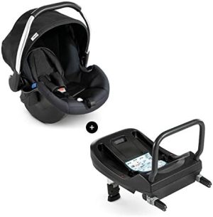 hauck Comfort Fix Set Silla Coche Bebe Grupo 0+ con Base Isofix, Silla de Coche Recién Nacido hasta 13 kg, Incluye Reductor de Asiento, Parasol, Negro