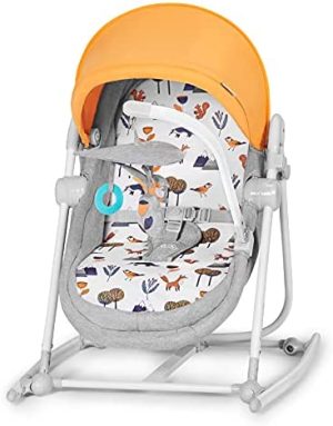 kk KinderKraft Columpio Bebé NOLA, 5 en 1, Balancín, Silla, Cuna, Amarillo