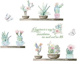 milaosk Pegatinas de Pared Cactus Vinilos Pared Decorativos Arte de Bricolaje Pegatina Mural Para Dormitorio Sala de Estar Cuarto de los Niños (30*90cm)
