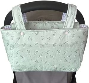 molis&co. Bolso de Maternidad para Carrito de Bebé, Bolsa organizadora para Carro de bebé. Tejido 100% Algodón. Diseño Reversible.