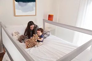Barrera de cama nido para bebé, 150 x 66 cm. Modelo osito y luna gris. Barrera  de seguridad. Sello de calidad SGS. - La Tienda de los Bebés 👶
