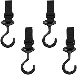 quiodok 4Pcs Carrito Bebé Universal Gancho Ganchos para Silla de paseo para Colgar Tus Bolsas de Compra, Bolso o Cambiador en el Manillar de la Sillita, o Carrito Bebé Ajuste Universal (Negro)