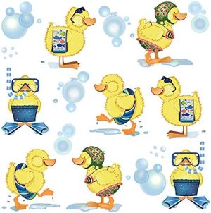 ufengke Pegatinas de Pared Patos Amarillos Vinilos Adhesivos Pared Baño Decorativos para Habitación Infantiles Niños Bebé