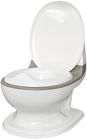 Nuby Dr. Talbot's - My Real Potty - Orinal para bebé y niños con sonido de descarga - Orinal para aprender a ir al baño - Pilas incluidas - Blanco y gris - 18+ meses