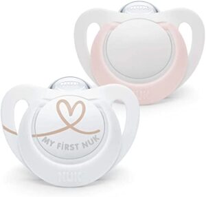 NUK Star Baby Dummy | 0-6 meses | Chupetes de silicona sin BPA | Rosa | 2 unidades